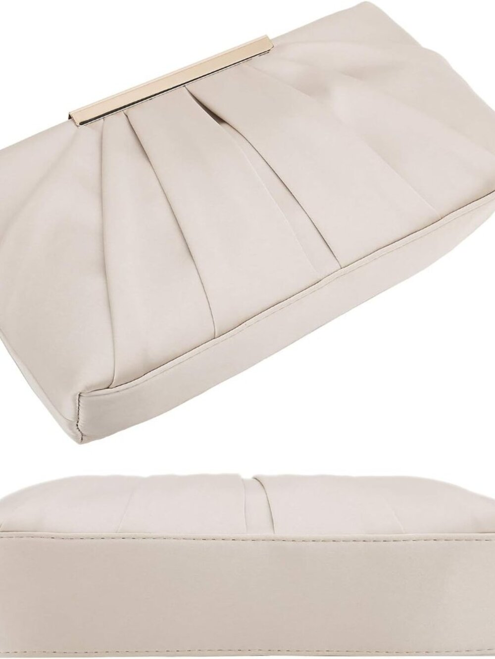 Clutch Evening Bag Elegant Pleated Satin Formal Handbag Simple Classy Purse for - Picture 6 of 7